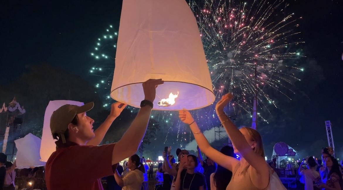 A sea of glowing lights drifts into the night sky during one of the world’s largest and most breathtaking lantern festivals.