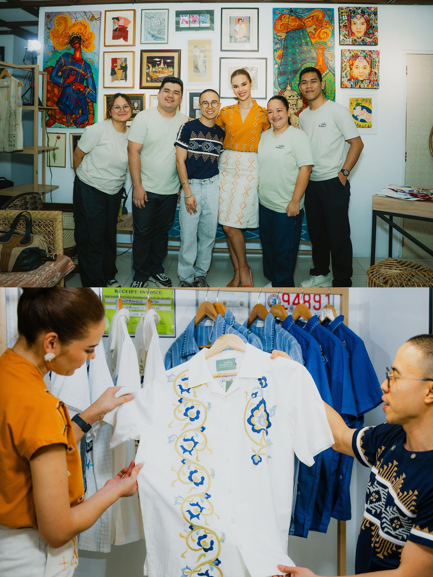 Niñofranco team with brand ambassador Catriona Gray in their Davao headquarters | Photo from Catriona Gray’s Facebook Page