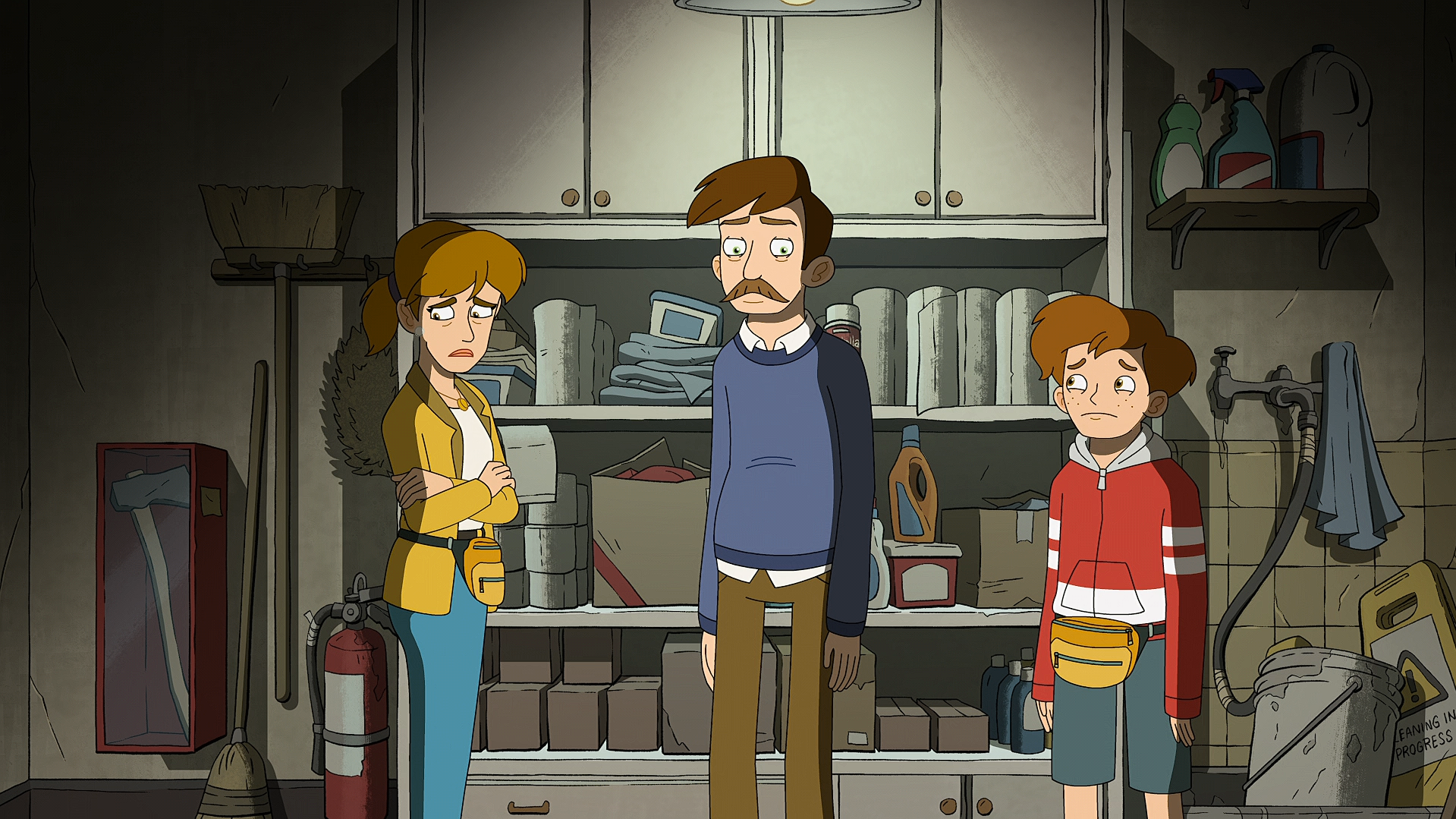 Nathan, hearing about the devastating news about how he died while escaping the demons | Photo from Netflix