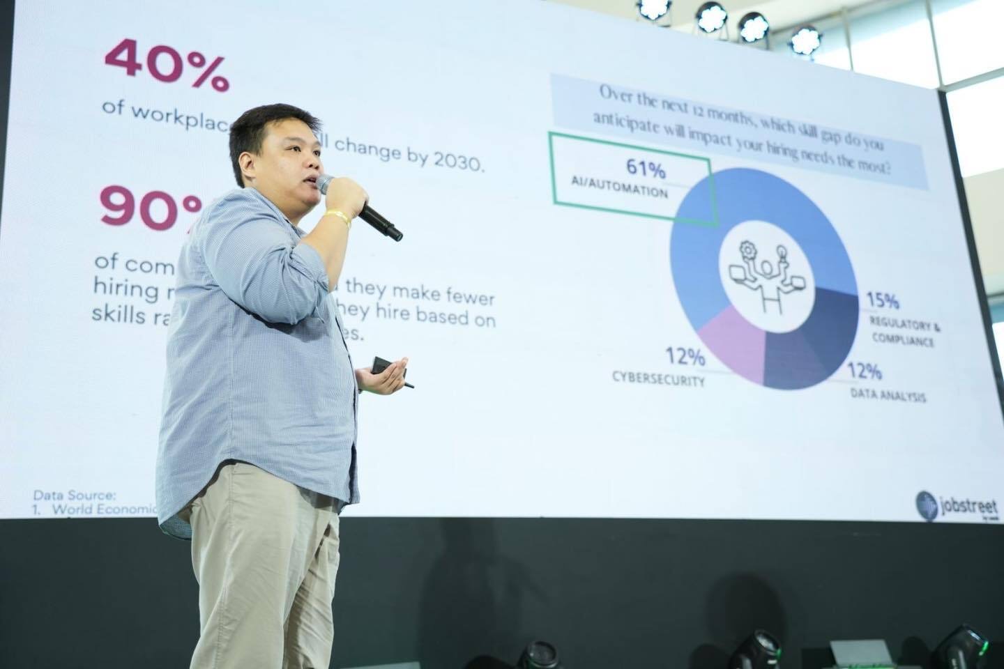 Jobstreet by SEEK Philippines’ Head of Marketing, Joey Yusingco at the Trabaho at Negosyo event