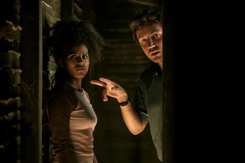 Zazie Beetz and director Kirill Sokolov on the set of “They Will Kill You” | Still from Warner Bros. Pictures