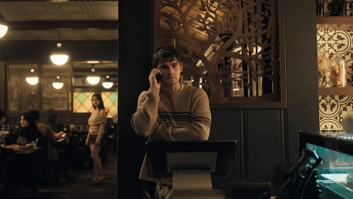 The film's greatest threat—with Nikki lurking behind him | Still from Blumhouse Productions