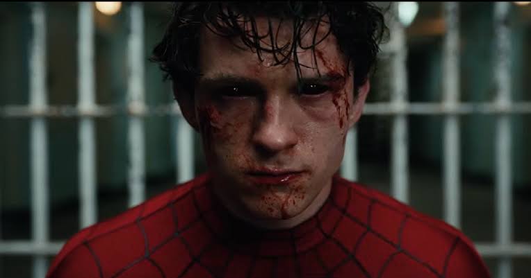 Peter’s mutation reaches its peak as his eyes take on a distinctly spider-like appearance. | Still from Sony Pictures