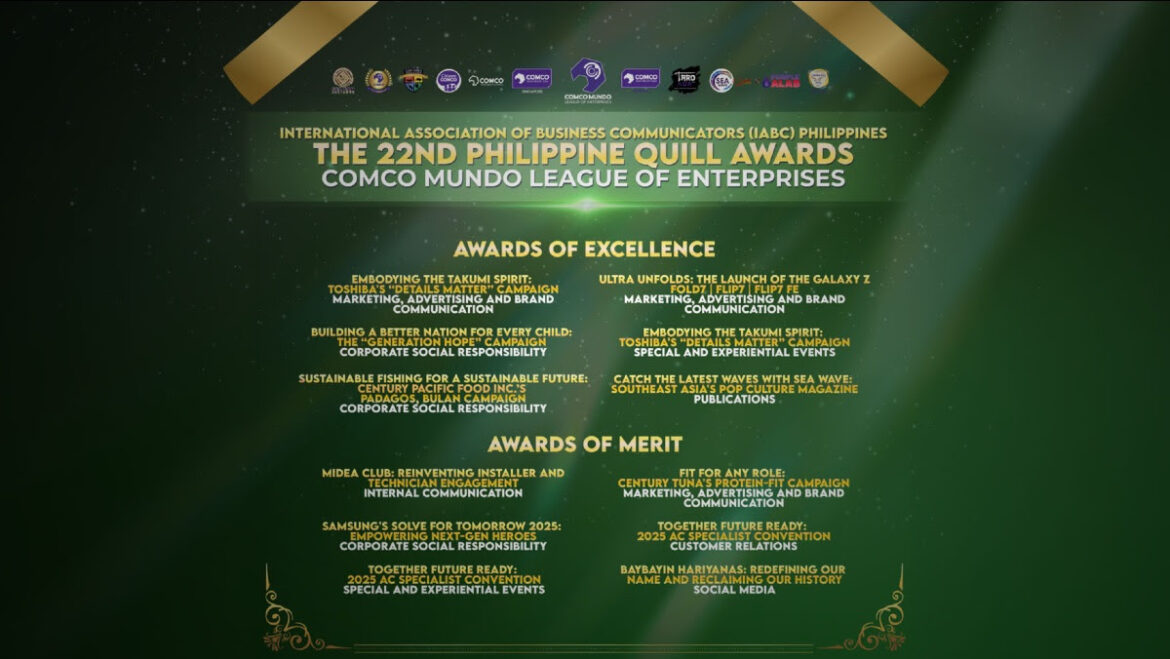 COMCO Mundo Brings the Winning Streak Home, Bags a Dozen Metals at the 22nd Philippine Quill Awards